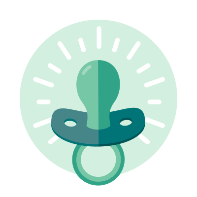 Paid parental leave icon with light green background